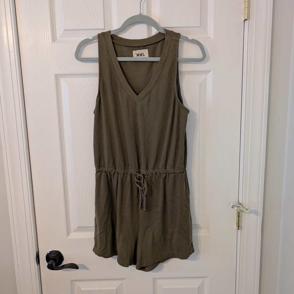 Madewell MWL Olive V-Neck Romper